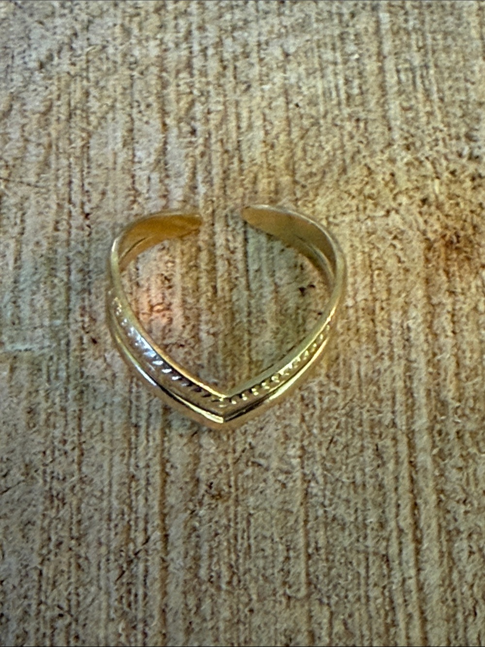 Gold Chevron Adjustable Stack Ring - Picture 4 of 7